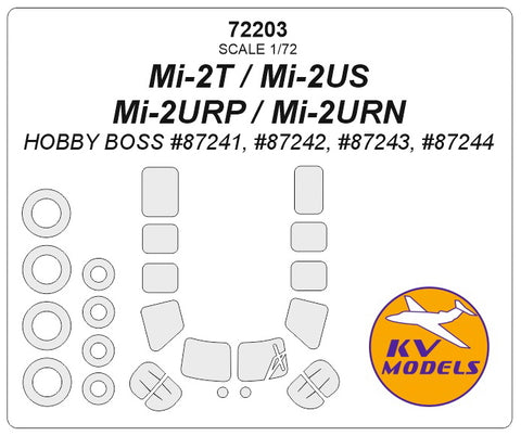 KV Models 72203 1/72 Mi-2T / Mi-2US / Mi-2URP / Mi-2URN (HOBBY BOSS #87241, #87242, #87243, #87244) + wheels masks (For HOBBY BOSS )