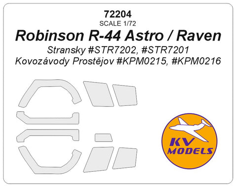 KV Models 72204 1/72 Robinson R-44 Astro / Raven (Stransky #STR7202, #STR7201 / Kovozávody Prostějov #KPM0215, #KPM0216) + wheels masks (For Stransky / KP)