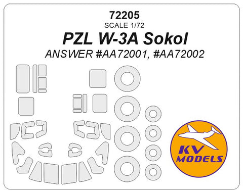 KV Models 72205 1/72 PZL W-3A Sokol (ANSWER #AA72001, #AA72002) + wheels masks (For ANSWER)