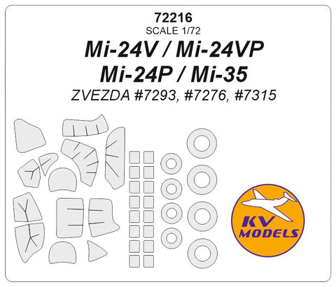 KV Models 72216 1/72 Mi-24V / Mi-24P / Mi-35 + wheels masks (For ZVEZDA / Revell)