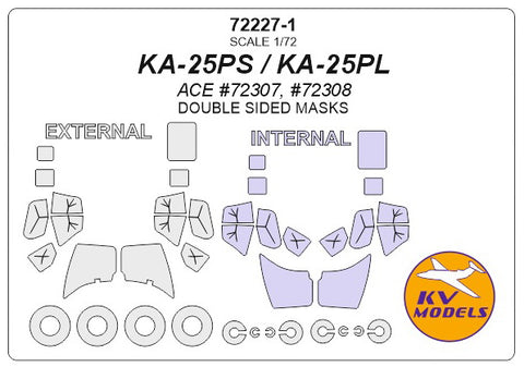 KV Models 72227-1 1/72 KA-25PS / KA-25PL (ACE #72307, #72308) - (Double sided) + wheels masks (For ACE)