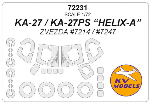 KV Models 72231 1/72 Ka-27 / Ka-27PS “HELIX-A” (ZVEZDA #7214 / #7247) + wheels masks (For ZVEZDA)