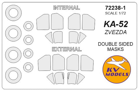 KV Models 72238-1 1/72 Ka-52 (ZVEZDA #7224, REVELL #04483) - (Double sided) + wheels masks (For ZVEZDA)