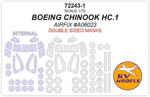 KV Models 72243-1 1/72 BOEING CHINOOK HC.1 (AIRFIX #A06023) - (Double-sided) + wheels masks (For AIRFIX)