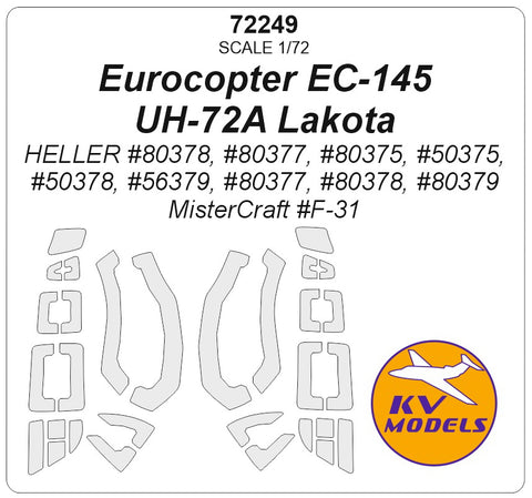 KV Models 72249 1/72 Eurocopter EC 145 / UH-72A Lakota (HELLER #80378, #80377, #80375, #50375, #50378, #56379, #80377, #80378, #80379 / MisterCraft #F-31) (For HELLER / MisterCraft)