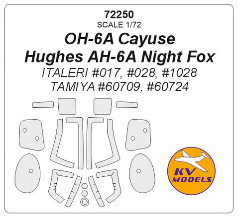 KV Models 72250 1/72 OH-6A Cayuse / Hughes AH-6A Night Fox (ITALERI #017, #028, #1028, TAMIYA #60709, #60724) (For ITALERI / TAMIYA)
