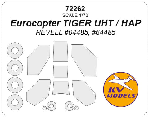 KV Models 72262 1/72 Eurocopter TIGER UHT / HAP (REVELL #04485, #64485) + wheels masks (For Revell )