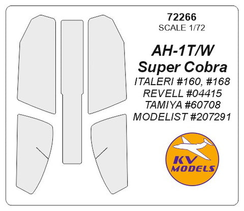KV Models 72266 1/72 AH-1T/W Super Cobra (ITALERI #160, #168 / REVELL #04415 / TAMIYA #60708 / MODELIST #207291) (For ITALERI / Revell / TAMIYA / MODELIST)
