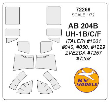 KV Models 72268 1/72 AB 204B / UH-1B/C/F (ITALERI #040, #050, #1201, #1229 / ZVEZDA #7257, #7258) (For ITALERI/ ZVEZDA)