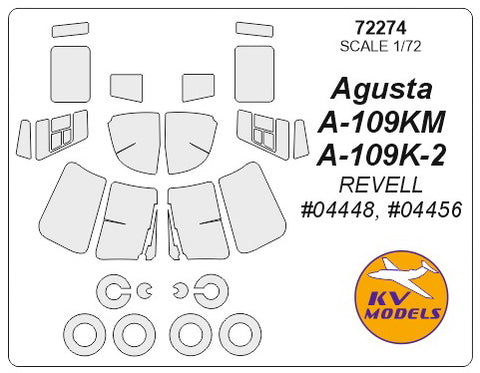 KV Models 72274 1/72 Agusta A-109K-2 / A-109KM (REVELL #04448, #04456) + wheels masks (For Revell )