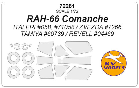 KV Models 72281 1/72 RAH-66 Comanche (ITALERI #058, #71058 / ZVEZDA #7266 / TAMIYA #60739 / REVELL #04469) + wheels masks (For ITALERI / ZVEZDA / TAMIYA / REVELL)