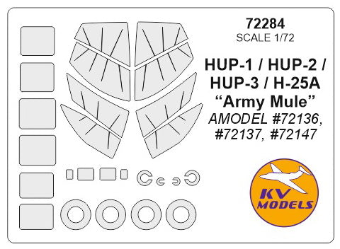 KV Models 72284 1/72 HUP-1 / HUP-2 / HUP-3 / H-25A + wheels masks (For AMODEL)