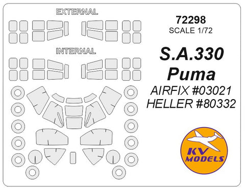 KV Models 72298 1/72 S.A.330 Puma (AIRFIX #03021 / HELLER #80332) + wheels masks (For AIRFIX / HELLER)