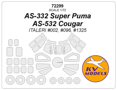 KV Models 72299 1/72 AS-332 Super Puma / AS-532 Cougar (ITALERI #002, #096, #1325) + wheels masks (For ITALERI)