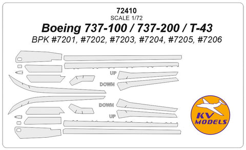 KV Models 72410 1/72 Boeing 737-200 / T-43 (BPK #7201, #7202, #7203, #7204, #7205) (For BPK)