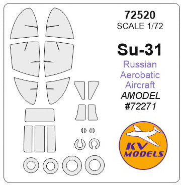 KV Models 72520 1/72 Su-31 Russian Aerobatic Aircraft (AMODEL #72271) + wheels masks (For AMODEL)