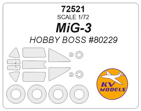 KV Models 72521 1/72 MiG-3 (HOBBY BOSS #80229) + wheelmasks (For HOBBY BOSS)