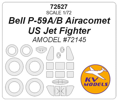 KV Models 72527 1/72 Bell P-59A/B Airacomet US Jet Fighter (AMODEL #72145) + wheels masks (For AMODEL)