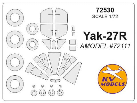KV Models 72530 1/72 Yak-27R (AMODEL #72111) + wheels masks (For AMODEL)