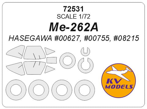 KV Models 72531 1/72 Me-262A (HASEGAWA #00627, #00755, #08215) + wheels masks (For Hasegawa)