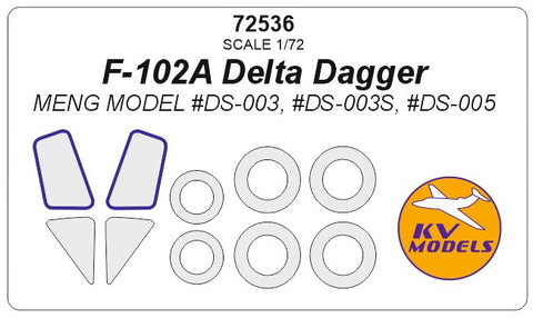 KV Models 72536 1/72 F-102A Delta Dagger (Meng Model #DS-003, #DS-003S, #DS-005) + wheels masks (For Meng Model)