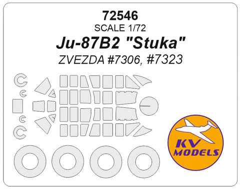 KV Models 72546 1/72 Ju-87B2 "Stuka"(ZVEZDA #7306, #7323) + wheels masks (For ZVEZDA)