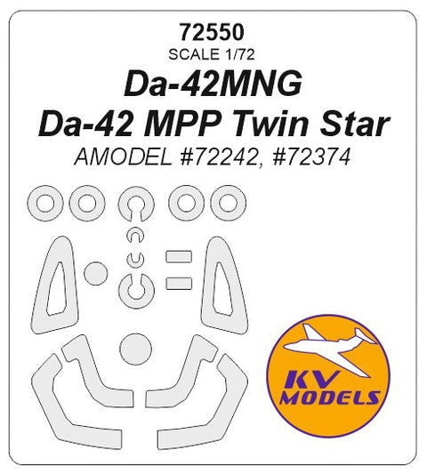 KV Models 72550 1/72 Da-42MNG / Da-42 MPP Twin Star (AMODEL #72242, #72374) + wheels masks (For AMODEL)