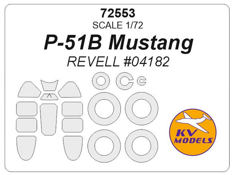 KV Models 72553 1/72 P-51B Mustang (REVELL #04182) + wheels masks (For Revell)