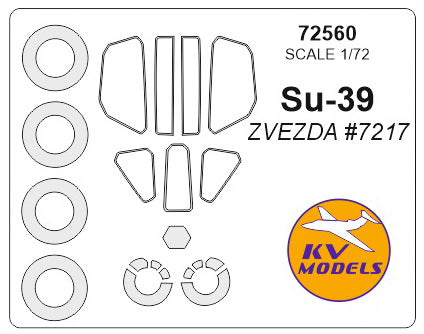 KV Models 72560 1/72 Su-39 (ZVEZDA #7217) + wheels masks (For ZVEZDA)