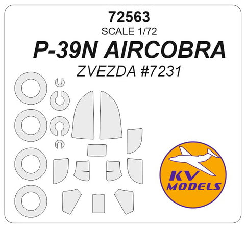 KV Models 72563 1/72 P-39N AIRCOBRA (ZVEZDA #7231) + wheels masks (For ZVEZDA)