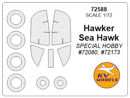 KV Models 72588 1/72 Hawker Sea Hawk (SPECIAL HOBBY #72080, #72173) + wheels masks (For SPECIAL HOBBY)