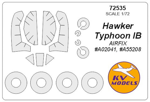KV Models 72589 1/72 Hawker Typhoon IB / Mk.IB (AIRFIX #A02041, #A02041A, #A55208) + wheels masks (For AIRFIX)