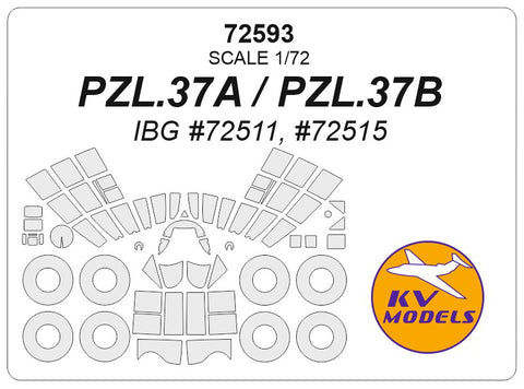KV Models 72593 1/72 PZL.37A/B (IBG #72511, #72515) + wheels masks (For IBG)
