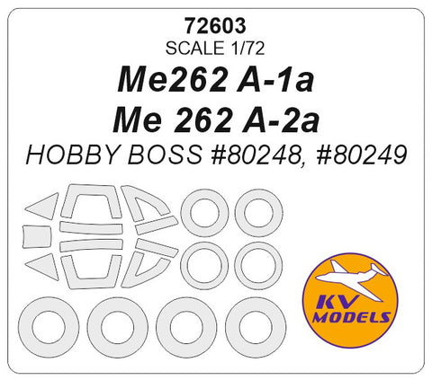 KV Models 72603 1/72 Me262 A-1a / Me 262 A-2a (HOBBY BOSS #80248, #80249) + wheels masks (For HOBBY BOSS)