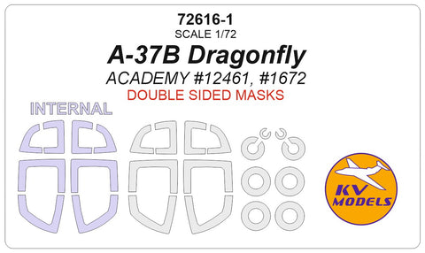 KV Models 72616-1 1/72 A-37B Dragonfly (ACADEMY #12461, #1672) - (Double sided) + wheels masks (For ACADEMY)