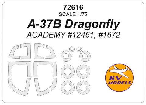 KV Models 72616 1/72 A-37B Dragonfly (ACADEMY #12461, #1672) + wheels masks (For ACADEMY)