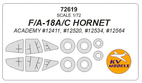 KV Models 72619 1/72 F/A-18A/C HORNET (Academy #12411, #12520, #12534, #12564) + wheels masks (For ACADEMY)