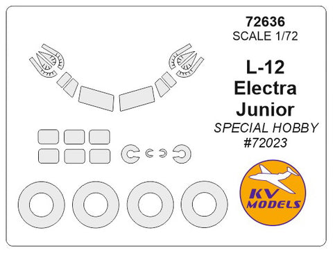 KV Models 72636 1/72 L-12 Electra Junior (SPECIAL HOBBY #72023) + wheels masks (For Special Hobby)