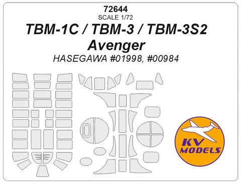 KV Models 72644 1/72 TBM-1C / TBM-3 / TBM-3S2 Avenger (HASEGAWA #01998, #00984) (For Hasegawa)