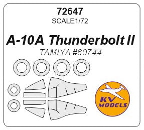 KV Models 72647 1/72 A-10A Thunderbolt II (TAMIYA #60744) + wheels masks (For TAMIYA)