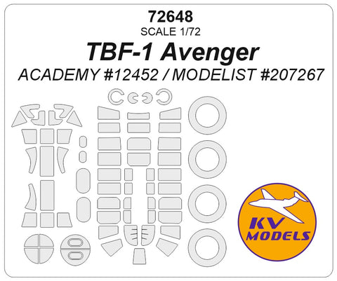 KV Models 72648 1/72 TBF-1 AVENGER (ACADEMY #12452 / MODELIST #207267) (For ACADEMY / MODELIST)