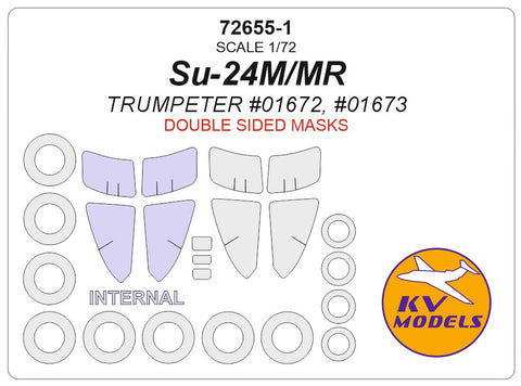 KV Models 72655-1 1/72 Su-24M / Su-24MR (TRUMPETER #01672, #01673) - (Double sided) + wheels masks (For Trumpeter)
