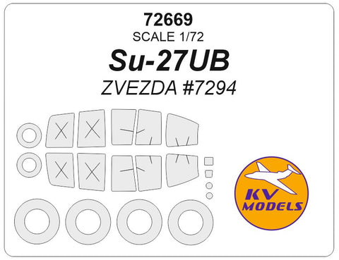 KV Models 72669 1/72 Su-27UB (ZVEZDA #7294) + wheels masks (For ZVEZDA)