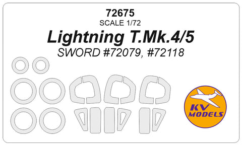 KV Models 72675 1/72 Lightning T.Mk.4/5 (SWORD #72079, #72118) + wheels masks (For Sword)