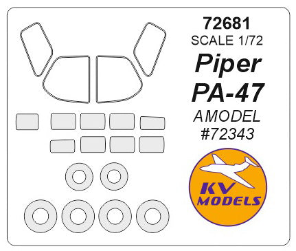 KV Models 72681 1/72 Piper Pa-47 (AMODEL #72343) + wheels masks (For AMODEL)