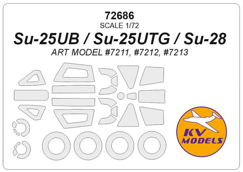 KV Models 72686 1/72 Su-25UB / Su-25UTG / Su-28 (ART MODEL #7211, #7212, #7213) + wheels masks (For ARTModel)