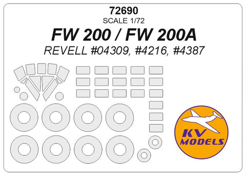 KV Models 72690 1/72 FW 200A (REVELL #04309) + wheels masks (For Revell )