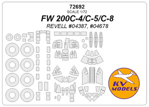 KV Models 72692 1/72 FW 200C-4 / FW 200C-5 / FW 200C-8 (REVELL #04387, #04878) + wheels masks (For Revell )