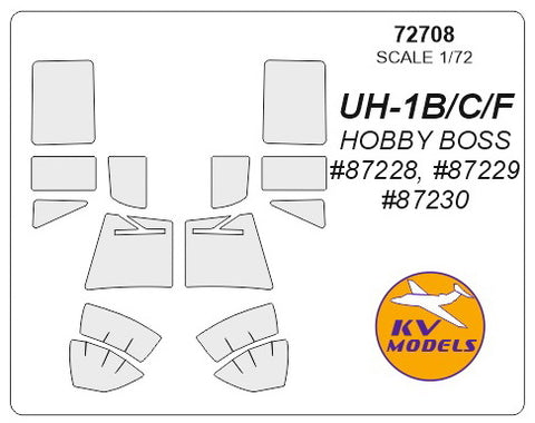 KV Models 72708 1/72 UH-1B/C/F Huey (HOBBY BOSS #87228, #87229, #87230) (For HOBBY BOSS )