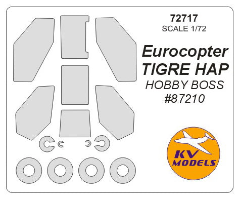KV Models 72717 1/72 Eurocopter TIGRE HAP (HOBBY BOSS #87210) + wheels masks (For HOBBY BOSS )